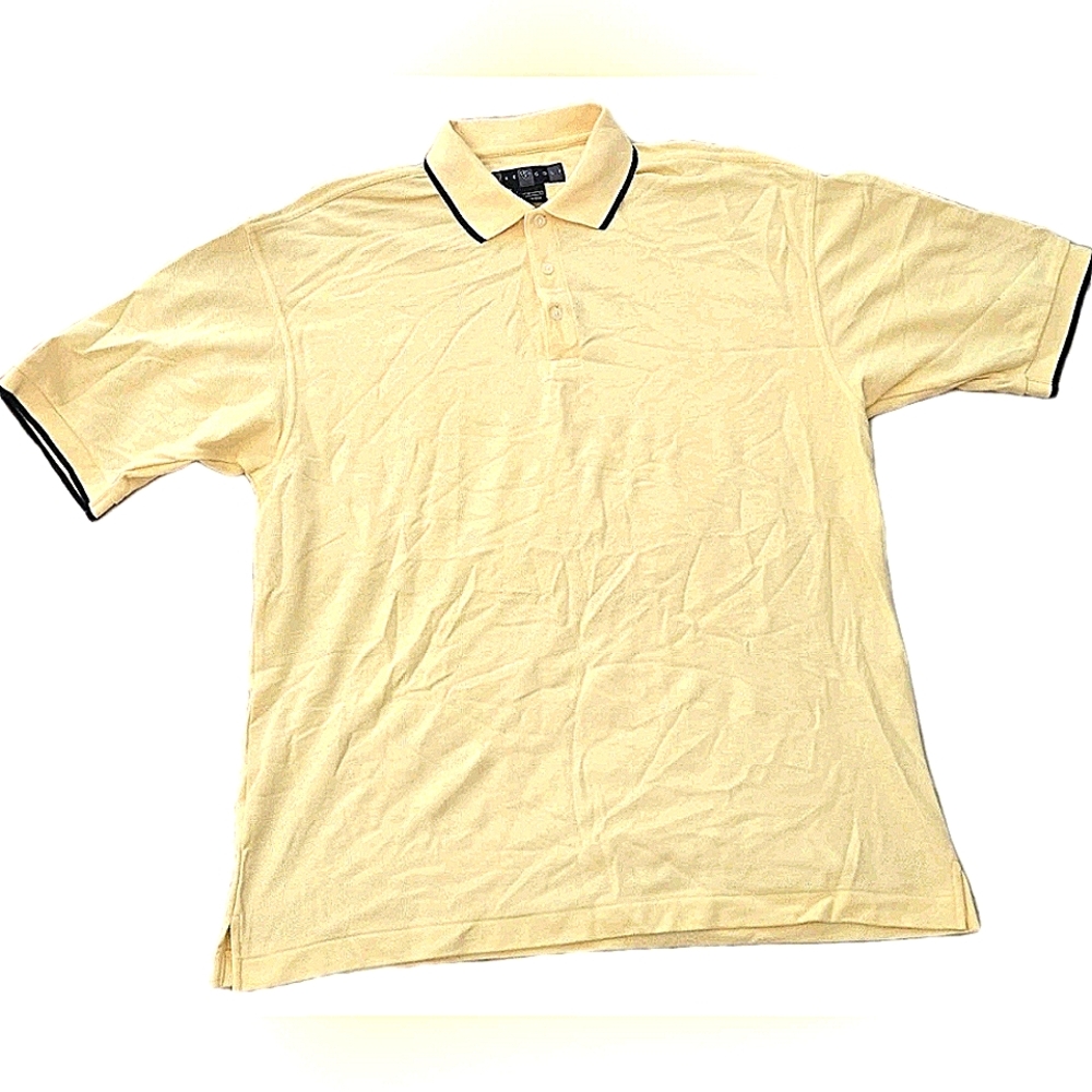 Nike Golf Men's Yellow Polo Shirt with Black Trim Size L